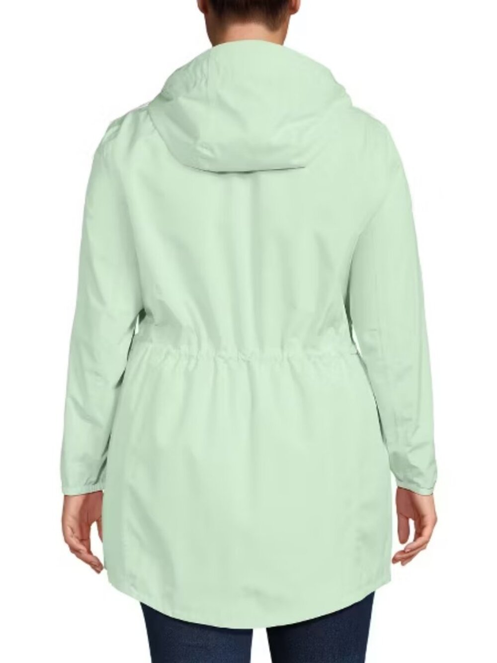 Lands' End Women's Hooded Rain Jacket in Mint Green Sz Small